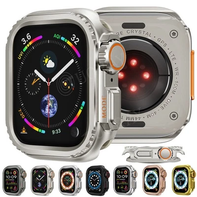 Metal Case Cover Change To Ultra For Apple Watch Series 11 10 9 8 7 6 SE 44-49mm - Image 1 of 4