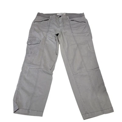 Sonoma Pants Cotton Light Gray Boho Fall Zip Pockets Womens 12 Capsule Wardrobe - Image 1 of 4