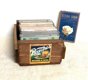PEACHES RECORDS & TAPES STORAGE CRATE for CASSETTE TAPES or Games - Small - Picture 1 of 5