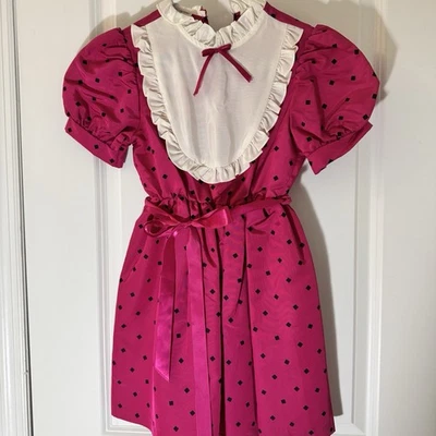 Little Girls Vtg Iconic 80’s Dress Size 10 Pink  N.O.D.  Ruffles USA - Image 1 of 4