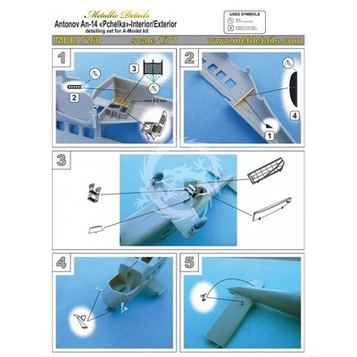 Antonov An-14 Pchelka Interior/Exterior Metallic Details MDR7260 skala 1/72 - Immagine 1 di 4