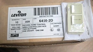 Leviton 6450-2D Decora Home Control Fave Two Buttons Ivory NEW - Picture 1 of 1