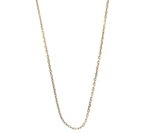 14K Gelb Diamantschliff Kette Kabel Kette Glied Halskette Dünn 0,40mm 22" 0,6g Nachlass - Bild 1 von 9