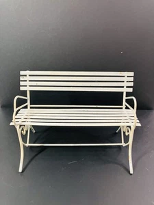 Miniature Metal White Bench 5”x7” - Picture 1 of 6