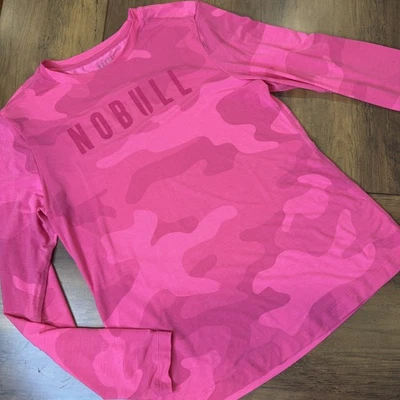 No Bull Womens Size M Pink Camo Long Sleeve Lightweight Athletic Top - Image 1 of 4