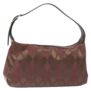 GIVENCHY Shoulder Bag Canvas Bordeaux Gold Auth BA3790 - Picture 1 of 20