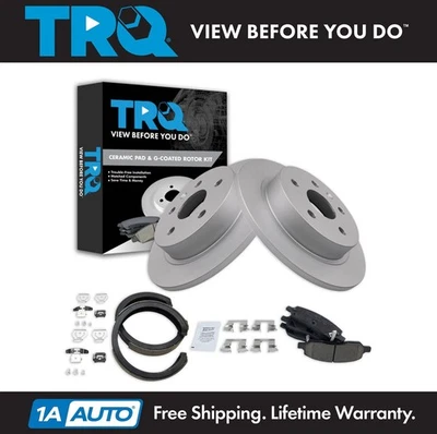 TRQ Rear Ceramic Brake Pad & Rotor Kit Fits 2006-2010 Cadillac DTS - Image 1 of 4