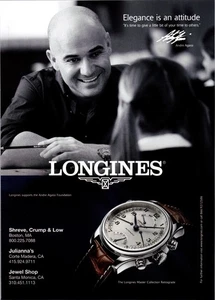 2009 • Longines Watch Andre Agassi  print ad • 2000s Fashion ADS.56 - Picture 1 of 2