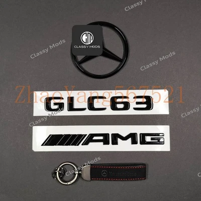 Mercedes-Benz GLC63 AMG X253 SUV emblema insignia conjunto combinado negro brillante Foto 1 de 3