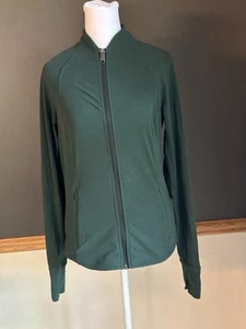 Athleta Salutation Full Zip Jacket Stretch Green Size Small - Picture 1 of 7