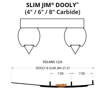 Woodys Dooly Carbide Wear Rods-6in. for 2007-2010 Polaris FST IQ Touring - Image 1 of 2