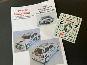 Decal Renault 5 Turbo TdC #10 “ELF” Rally Monte Carlo 1985 1/43 scale - Imagen 1 de 1