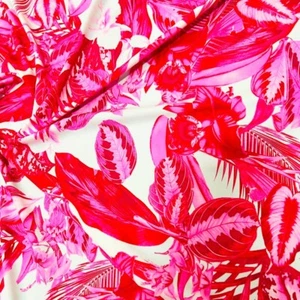 Spandex Fabric 4-way Stretch Tropical Flowers Print Nylon by Yard for Swimwear - Picture 1 of 6