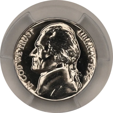 ONE OF PR66 1954 JEFFERSON NICKEL PCGS GRADED US 5C PROOF P-MINT EXACT COIN Cover