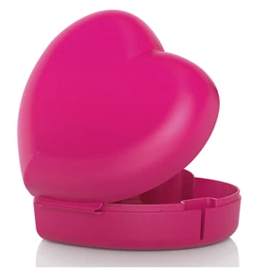 Tupperware Forget Me Not Heart Keeper conservazione snack bigiotteria rosa nuovo - Foto 1 di 1