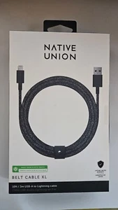 Native Union Belt Cable XL 10ft USB-A to Lightning [MFI certified] Ultra Strong - Picture 1 of 8