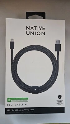 Native Union Belt Cable XL 10ft USB-A to Lightning [MFI certified] Ultra Strong - Image 1 of 4