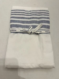 Stone Cold Fox Set Of 2 Striped House Torchon Tea Towels LV5 White/Blue One Size - Picture 1 of 5