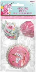 Magical Unicorn Fantasy Animal Birthday Party Decoration Cupcake Cases & Picks - Picture 1 of 1