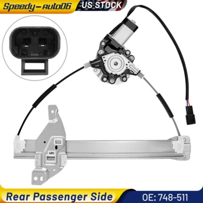 Rear Right Side Power Window Regulator w/ Motor For 2006-2013 Chevrolet Impala - Image 1 of 4