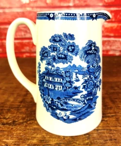 Antigua jarra crema Royal Crownford Staffordshire Inglaterra azul + blanco - Imagen 1 de 5