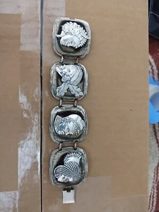 Vintage Africa Simba Bracelet With Tribal Heads - Picture 1 of 7