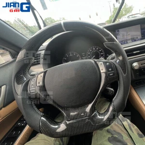 Real Carbon Fiber Sport Steering Wheel Fit Lexus ES350 ES250 ES300H 2012-2017 - Picture 1 of 9