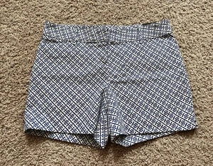 The Limited White And Blue Royal Tiles Tailored Shorts 5 Inch Inseam Size 12 - Picture 1 of 5