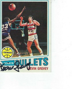 KEVIN GREVEY SIGNED 1977-78 TOPPS #23 - WASHINGTON BULLETS
