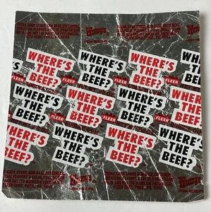 Wendy’s Fleet Where’s The Beef Bubble Gum Wrapper 1984 de colección - Imagen 1 de 1