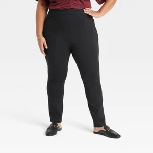 Women's High-Waisted Ponte Pull-on Pants - Ava & Viv™ Black 4XL NWT - Picture 1 of 1