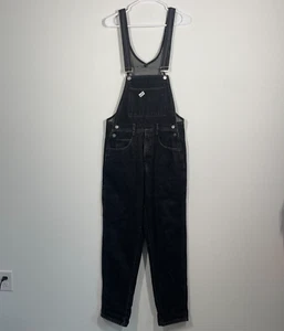 Vintage 90s Y2K Guess Overalls Men M Black Denim Grunge Indie Casual 33" Hip hop - Picture 1 of 10