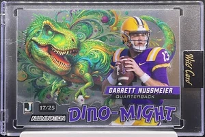 17/25 Garrett Nussmeier RC 2024 Wild Card Alumination DINO-MIGHT Green T-REX SP - Bild 1 von 2