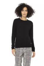 Baldinini Trend Chic Monogram Crewneck Wool-Blend Women's Sweater Authentic