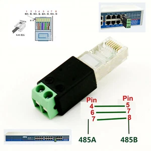 RJ45 Male to 485 2Pin 6 7P)(7 8P)(4 5P)Screw Terminal Adapter Connector CCTV DVR - Picture 1 of 15
