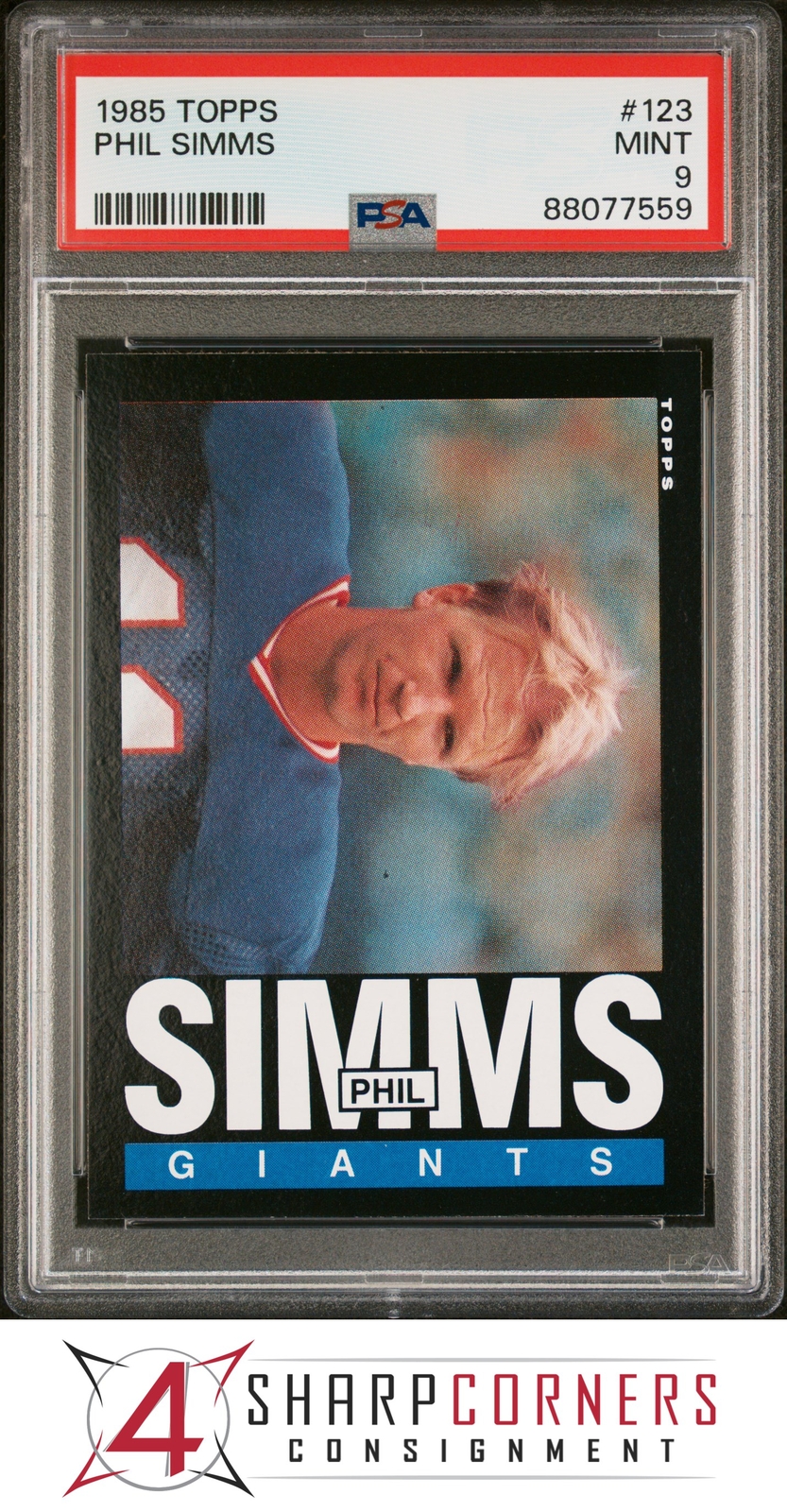 1985 TOPPS #123 PHIL SIMMS GIANTS PSA 9