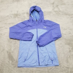 The North Face Jacket Girls Large 14-16 Blue Full Zip Hoodie Waterproof Dryvent - Picture 1 of 13