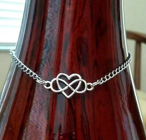 Infinity Love Heart Shape Stainless Steel Anklet Ankle Chain Bracelet Women Foot - Picture 1 of 3