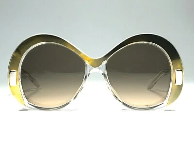 LENTES VINTAGE NEOSTYLE OVERSIZED MARROM TRANSLÚCIDO VERDE PROFUNDO ANOS 80 ALEMANHA - Imagem 1 de 4