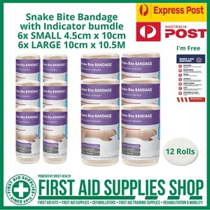 SNAKE BITE BANDAGE BUNDLE 6x SMALL + 6x Large Bandages + FREE POSTAGE - Picture 1 of 1