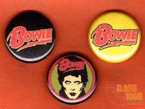 Set of three 1" David Bowie pins buttons Major Tom - Picture 1 of 2