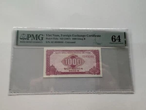 VIETNAM 1000 Dong FOREIGN EXCHANGE CERTIFICATE 1987 PMG-64 UNC Vintage Rare. - Picture 1 of 2