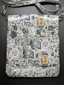 Borse in pelle leather Italian bag with watch print - Picture 1 of 9