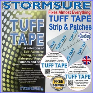 STORMSURE TUFF TAPE 2XPatch & 150mm Strip Camping Awning Tent Repair Waterproof - Picture 1 of 7
