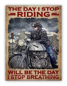 Funny Motorcycle Metal Garage Sign For Shed Workshop - Picture 1 of 2