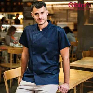 GIACCA GIBLOR'S FEDERICO MANICA CORTA SETTORE FOOD HORECA IN VERDE MILITARE GREY - Foto 1 di 11