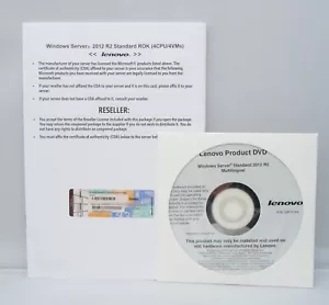 Microsoft Windows Server 2012 R2 Standard - Lenovo-ROK - 4CPU/4VM - con DVD - - Imagen 1 de 1