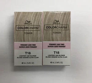 (Pack of 2) Wella Color Charm Liquid Toner T18 - Lightest Ash Blonde, 1.42 oz - Picture 1 of 1