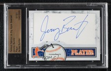 2014 Famous Fabrics Ink Big Apple Baseball 1/1 Jeromy Burnitz Auto s5q