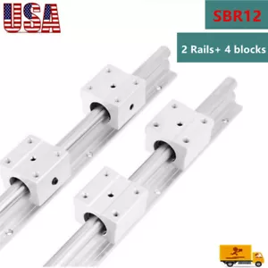 Varilla guía de riel deslizante lineal SBR12 300-1500 mm + 4 piezas bloque de rodamientos SBR12 CNC - Imagen 1 de 21